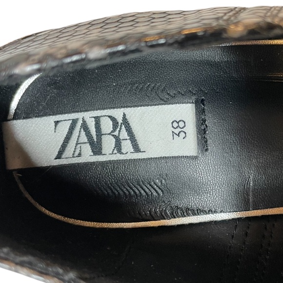 ZARA Gray/Black Snakeskin Print Shooties Shoes Booties Western Cowgirl - Size 38 - Picture 11 of 11